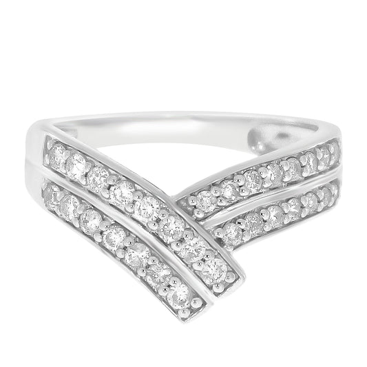 Diamantring i hvitt gull, 0.50ct TW/S