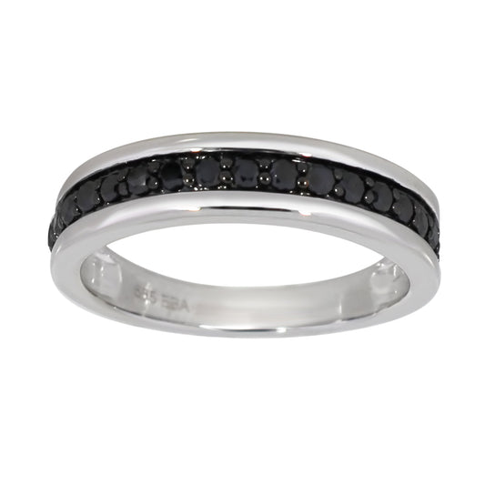 Ring i Hvitt Gull (585) med Svarte Diamanter 0,45ct