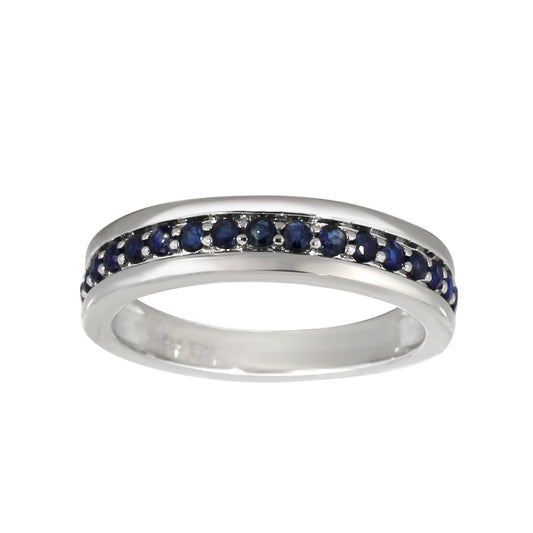 Ring i Hvitt Gull (585) med Safirer 0,45ct