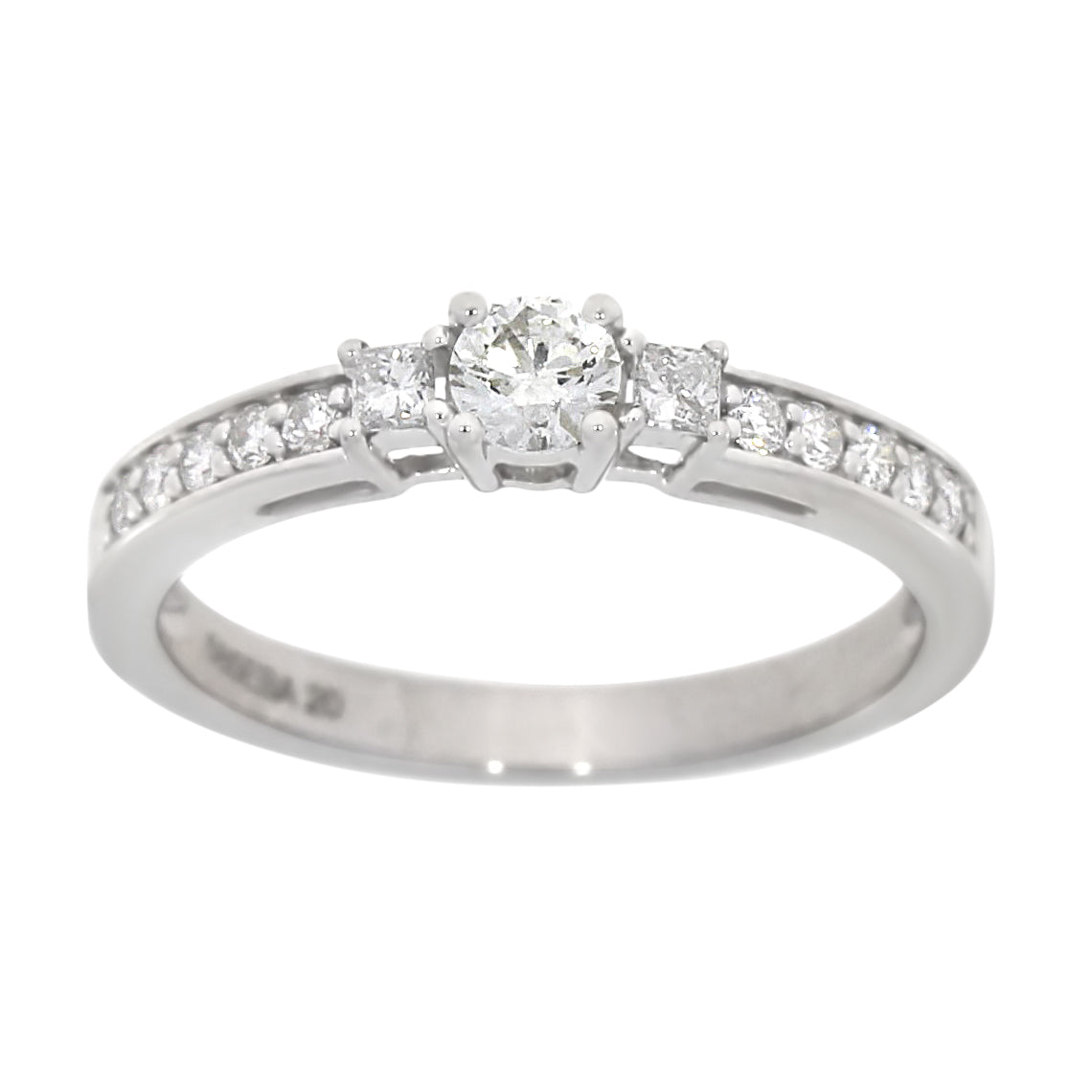 Trestens Diamantring i Hvit Gull (585) Med Tot. 0,50ct TWSI Diamanter