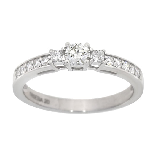 Trestens Diamantring i Hvit Gull (585) Med Tot. 0,50ct TWSI Diamanter