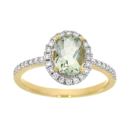 Diamantring med grønn ametyst 0,30ct TWSI - Diamanthuset