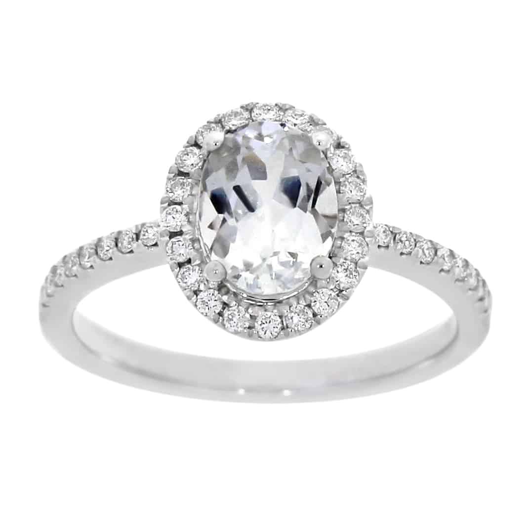 Diamantring med hvit topas 0,30ct TWSI - Diamanthuset