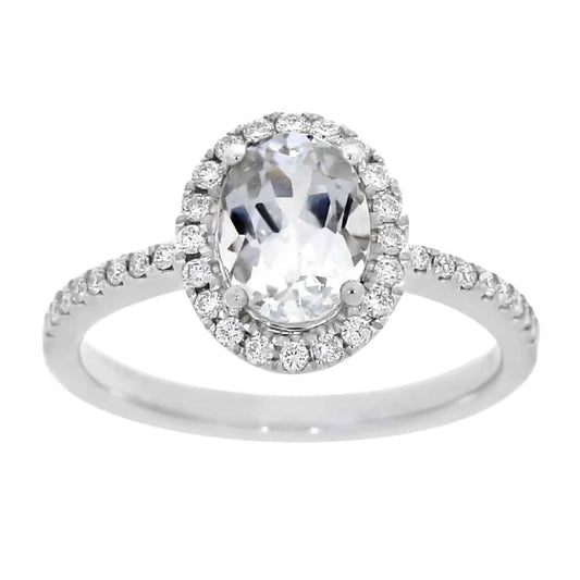 Diamantring med hvit topas 0,30ct TWSI - Diamanthuset