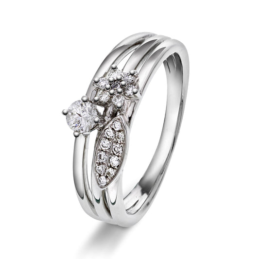 Diamantring i hvitt gull, 0.35ct TW/S
