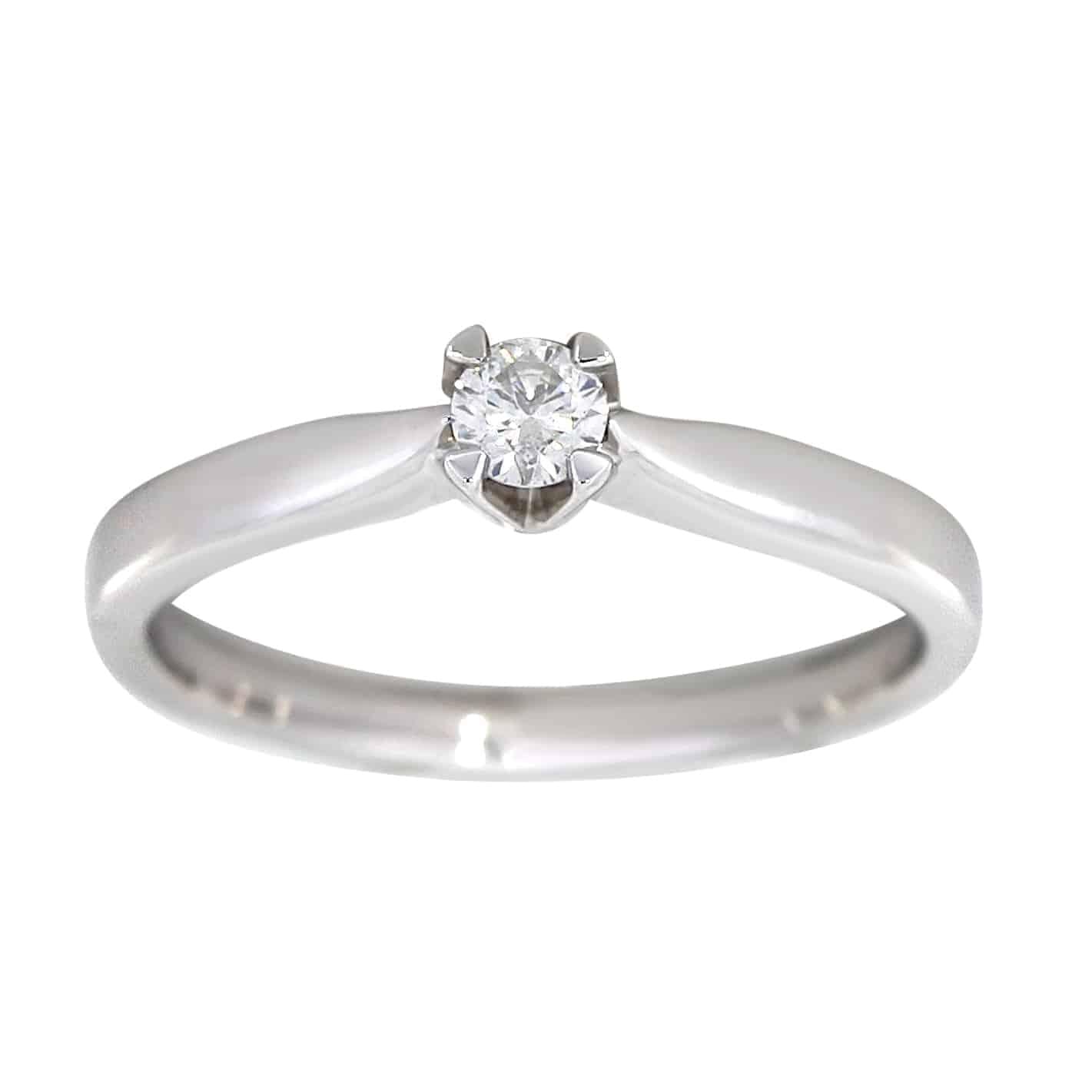Adele enstens diamantring i hvitt gull, 0.10-0.50CT TWSI