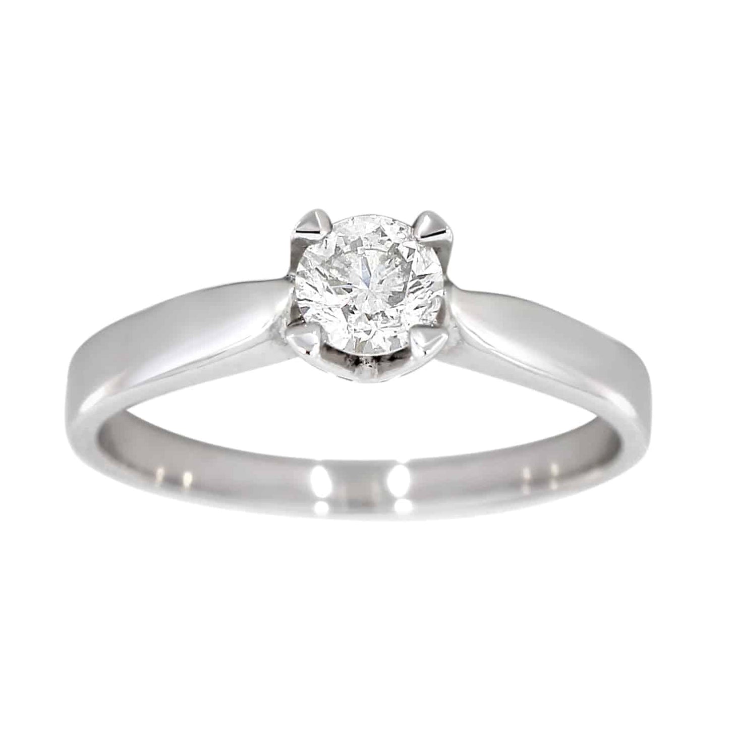 Adele enstens diamantring i hvitt gull, 0.10-0.50CT TWSI