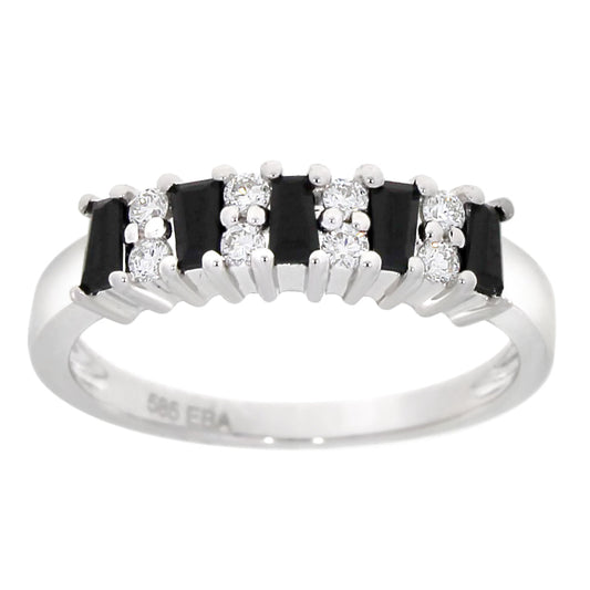 Diamantring med Svarte Diamanter i Hvitt Gull, 0.21CT TWSI