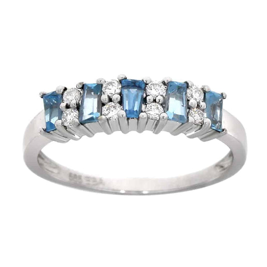 Diamantring med topas i hvitt gull, 0.21CT TWSI - Diamanthuset