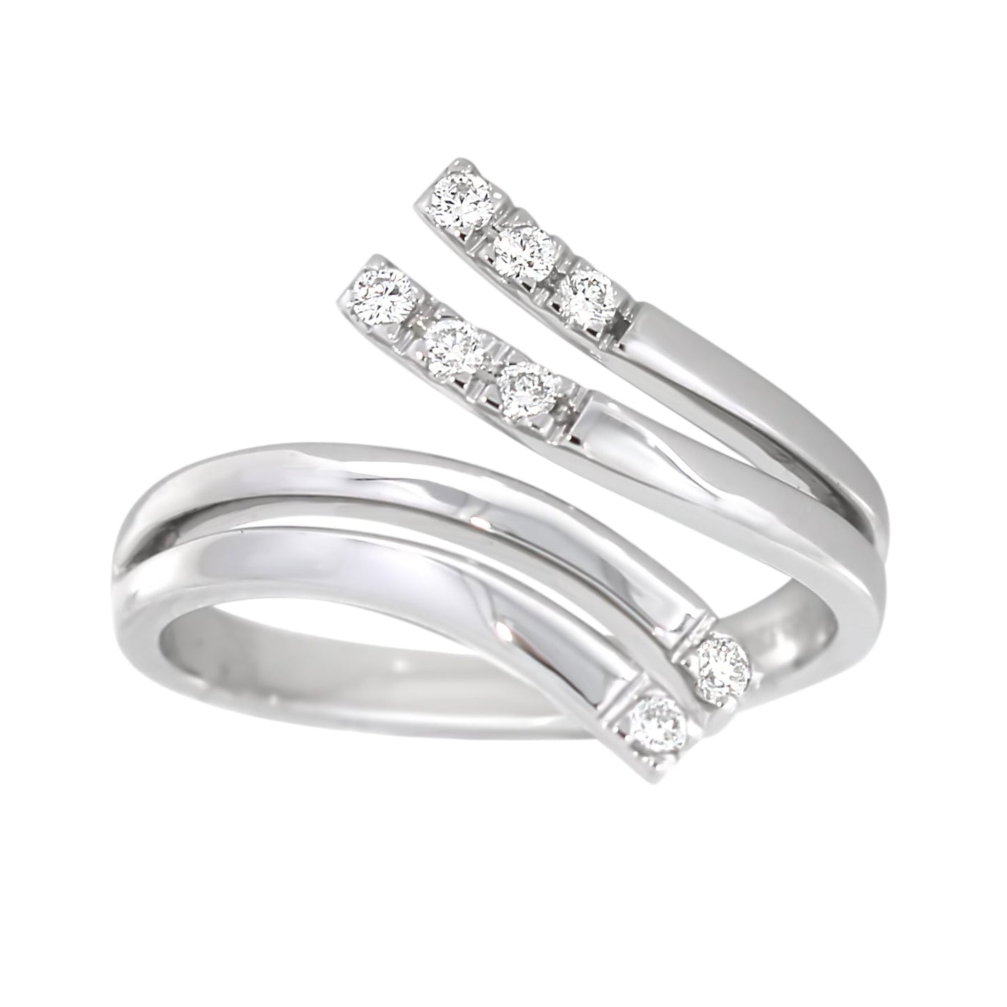 Diamantring i hvitt gull, 0.15ct TW/S