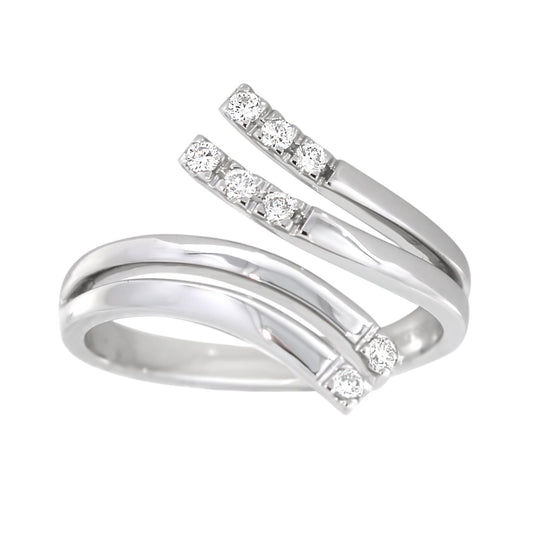 Diamantring i hvitt gull, 0.15ct TW/S