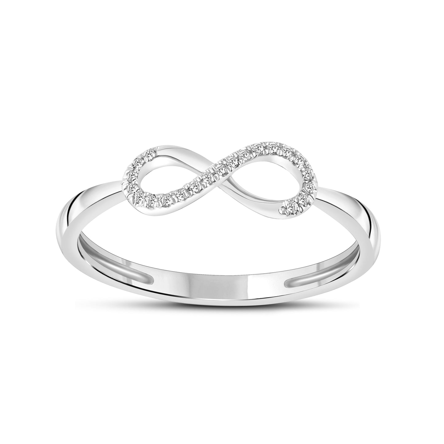 Diamantring i Hvitt/Gult Gull, 0.08CT TWSI