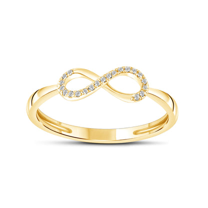 Diamantring i Hvitt/Gult Gull, 0.08CT TWSI