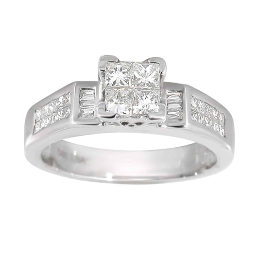 Diamantring i hvitt gull, 0.70ct TW/SI - Diamanthuset
