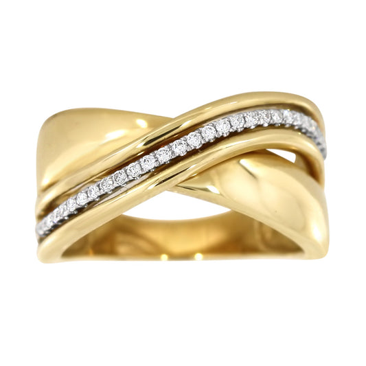 Diamantring i Hvitt/Gult Gull, 0.20CT TWSI