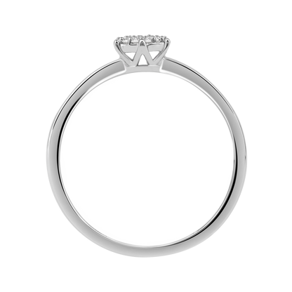 Diamantring i Hvitt/Gult Gull 0.10 tw/si