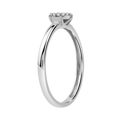 Diamantring i Hvitt/Gult Gull 0.10 tw/si