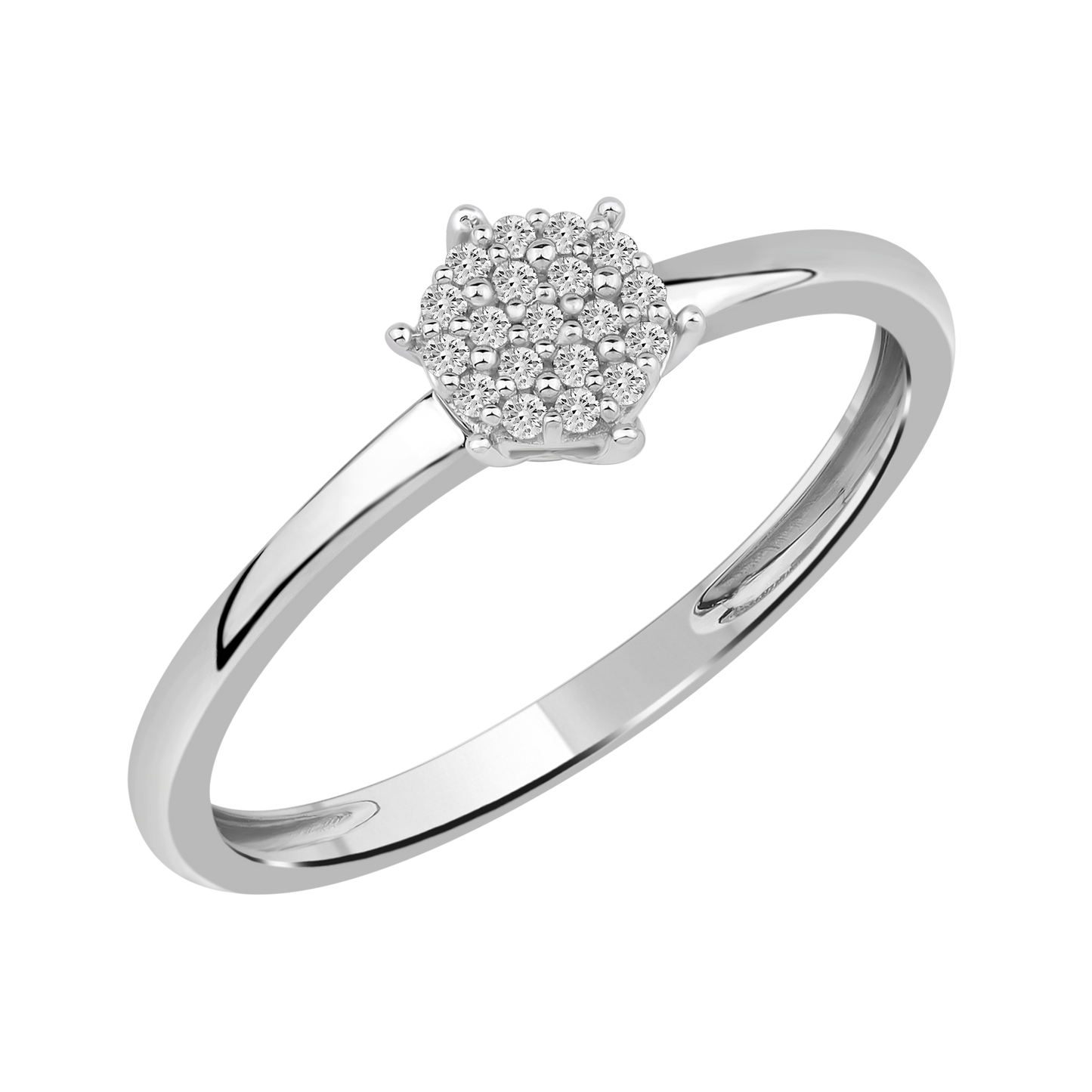 Diamantring i Hvitt/Gult Gull 0.10 tw/si