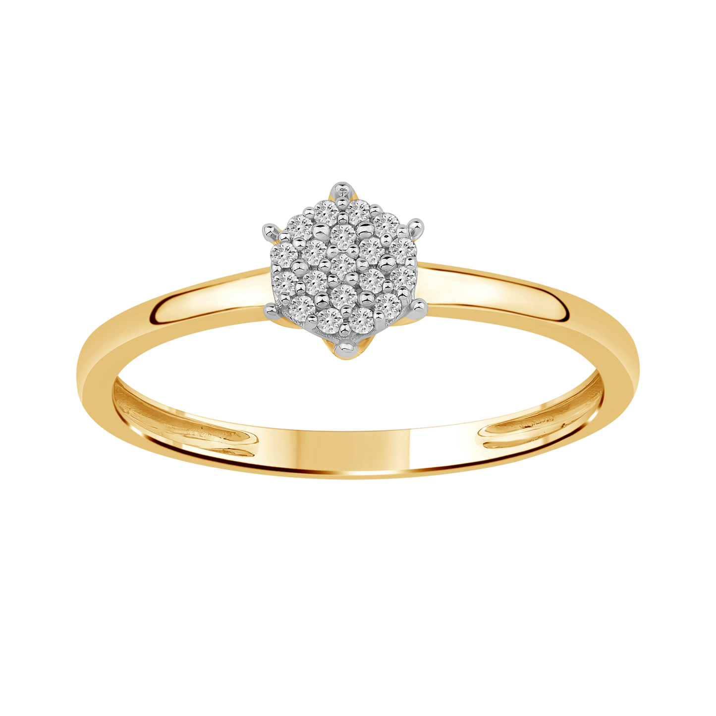 Diamantring i Hvitt/Gult Gull 0.10 tw/si