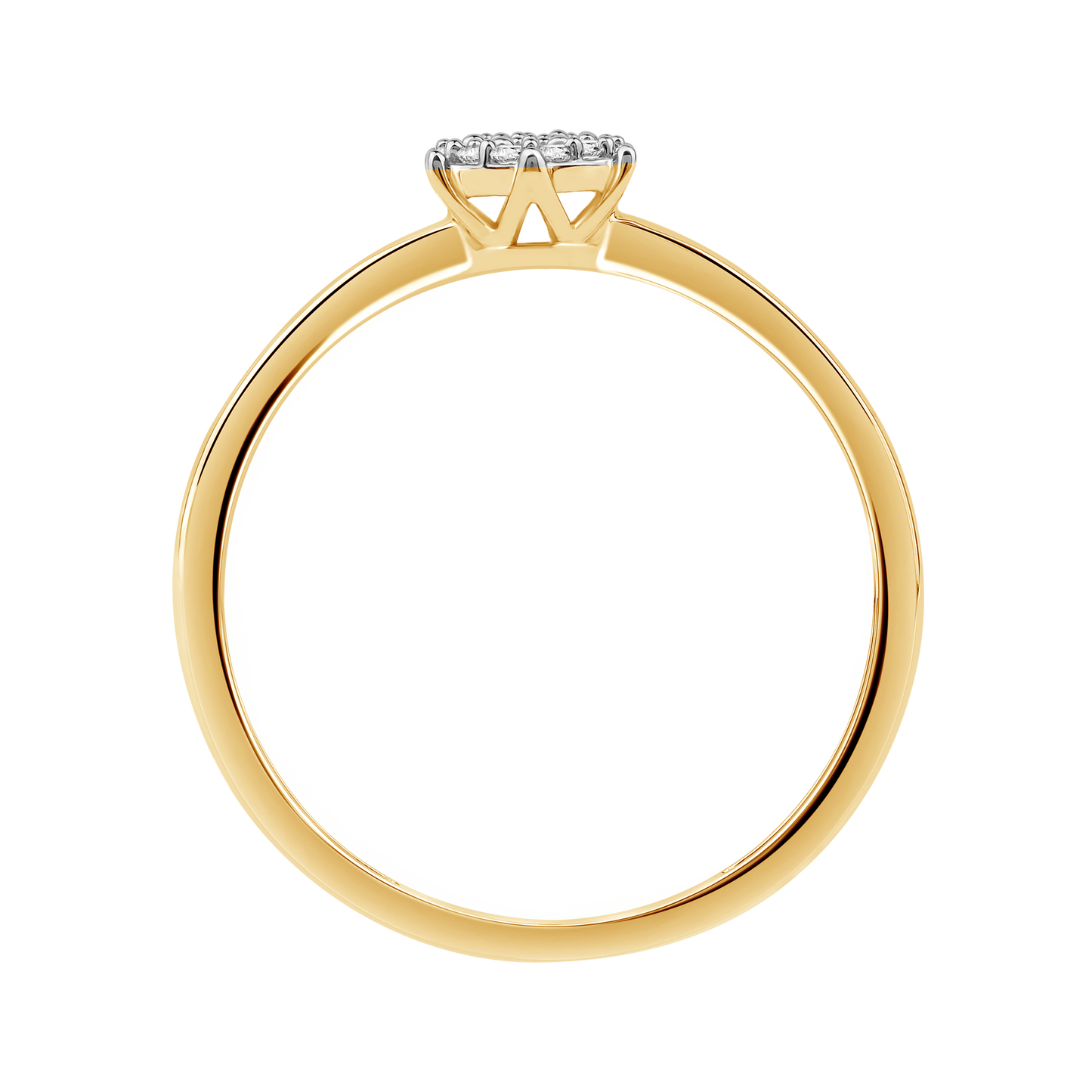 Diamantring i Hvitt/Gult Gull 0.10 tw/si