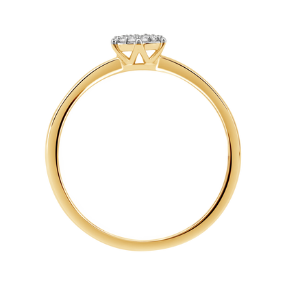 Diamantring i Hvitt/Gult Gull 0.10 tw/si