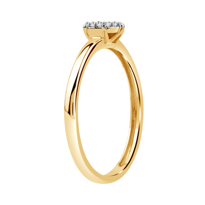 Diamantring i Hvitt/Gult Gull 0.10 tw/si