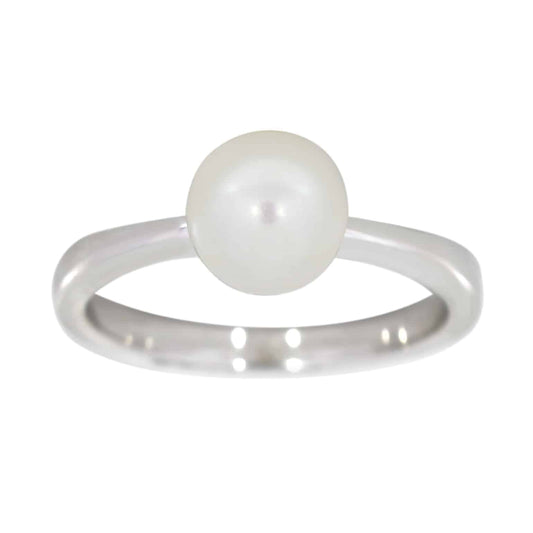 Perlering i hvitt gull, 7,5 – 8 mm