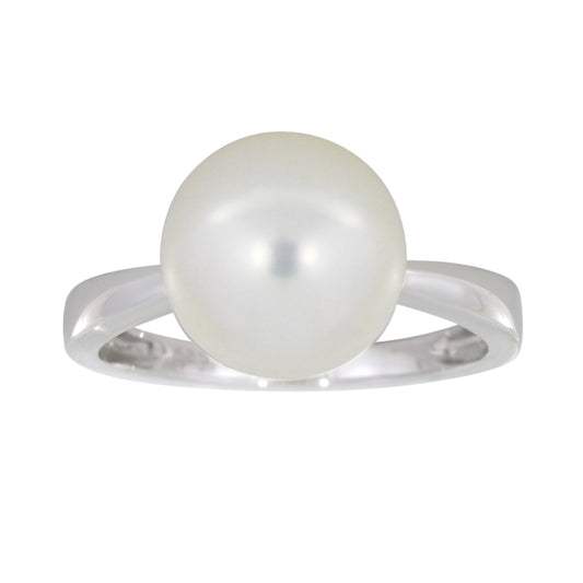 Perlering i 14kt Hvitt/Gult Gull, med 10 – 11mm Perle