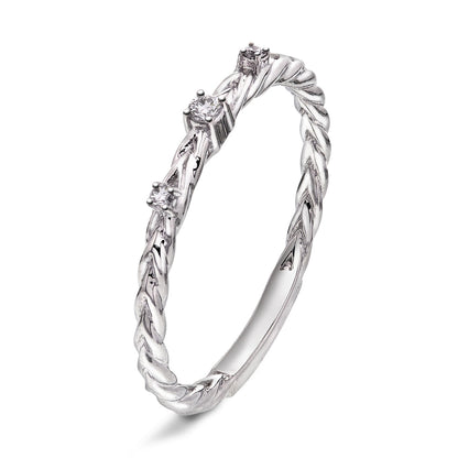 Diamantring i Hvitt/Gult Gull, 0.05CT TWSI