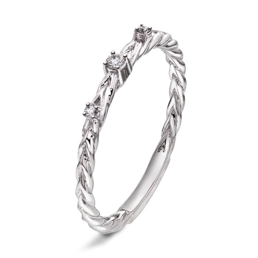 Diamantring i Hvitt/Gult Gull, 0.05CT TWSI