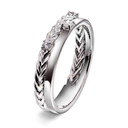 Diamantring i Hvitt/Gult Gull, 0.10CT TWSI