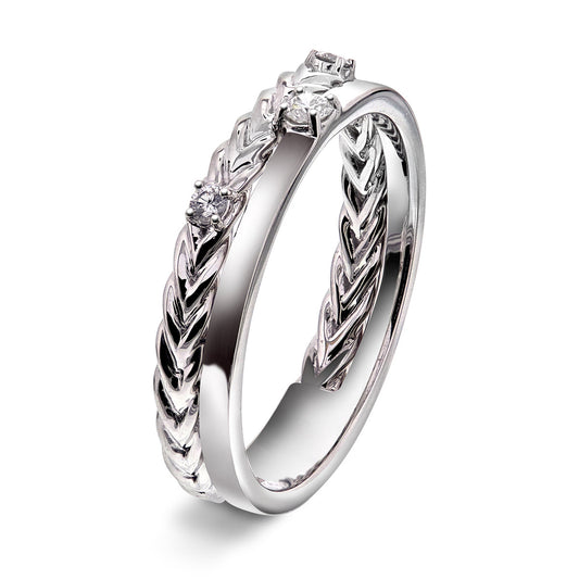Diamantring i Hvitt/Gult Gull, 0.10CT TWSI