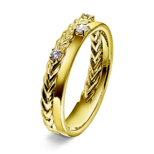 Diamantring i Hvitt/Gult Gull, 0.10CT TWSI