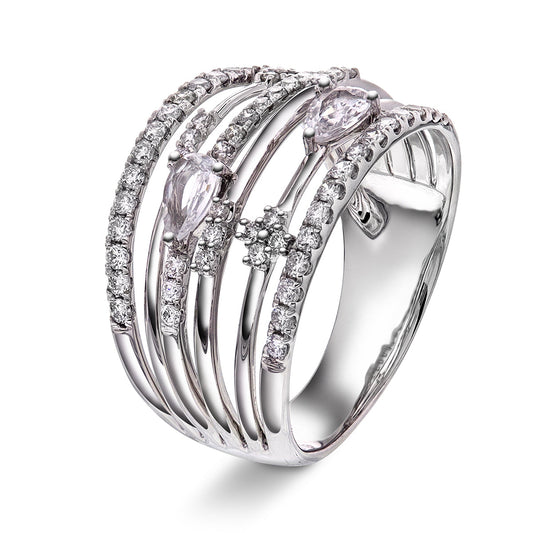 Eksklusiv diamantring i hvitt eller gult gull 0.65 tw/si og 0.40ct edelsten