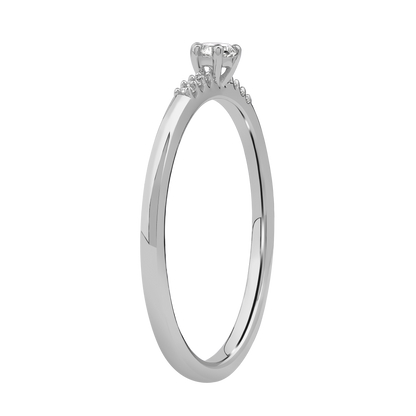Lux diamantring i Hvitt/Gult Gull med diamanter på ringskinnen, 0,15ct