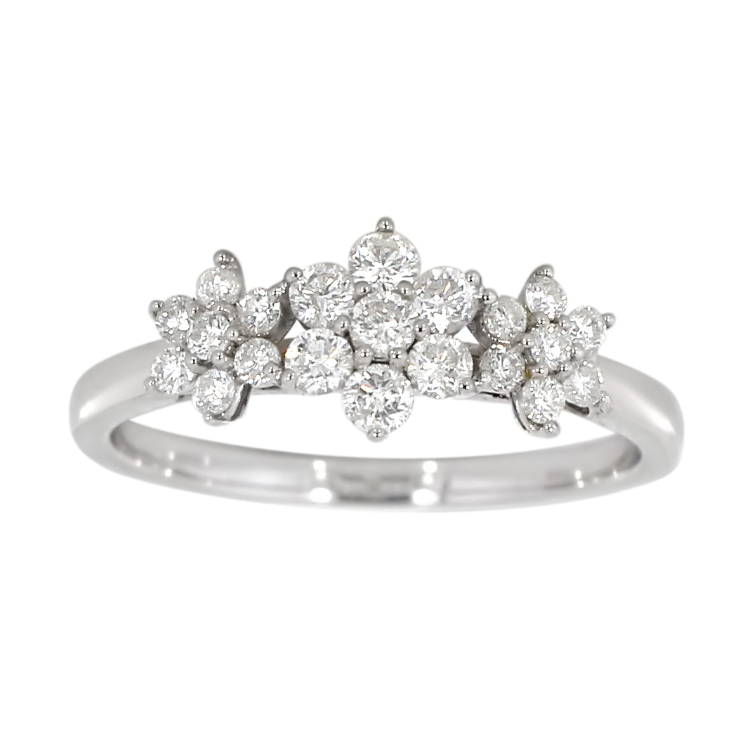 Rosettring i 14kt Hvitt Gull,, 0.50ct tw/si Diamanter
