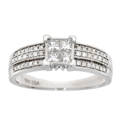 Diamantring i Hvitt/Gult Gull, 0.50CT TWSI