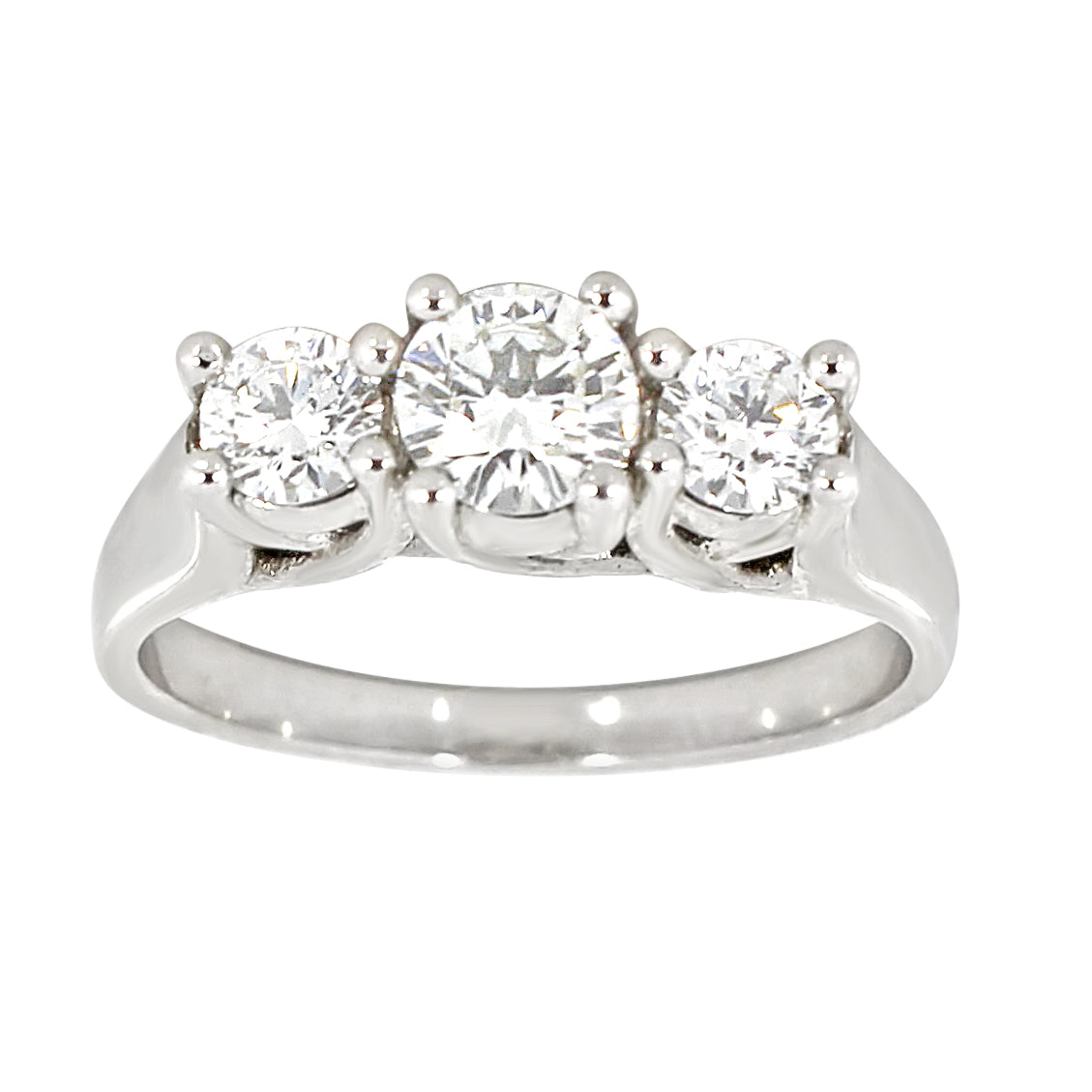 Diamantring i  Hvitt Gull og tre Diamanter 1.00ct TW/SI