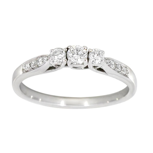 Diamantring i hvitt gull med diamanter 0,35ct TW/SI lux - Diamanthuset
