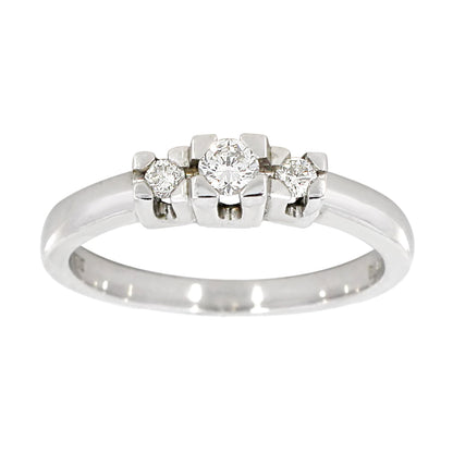 Diamantring Gult/Hvitt Gull og tre diamanter 0,25ct TW/SI