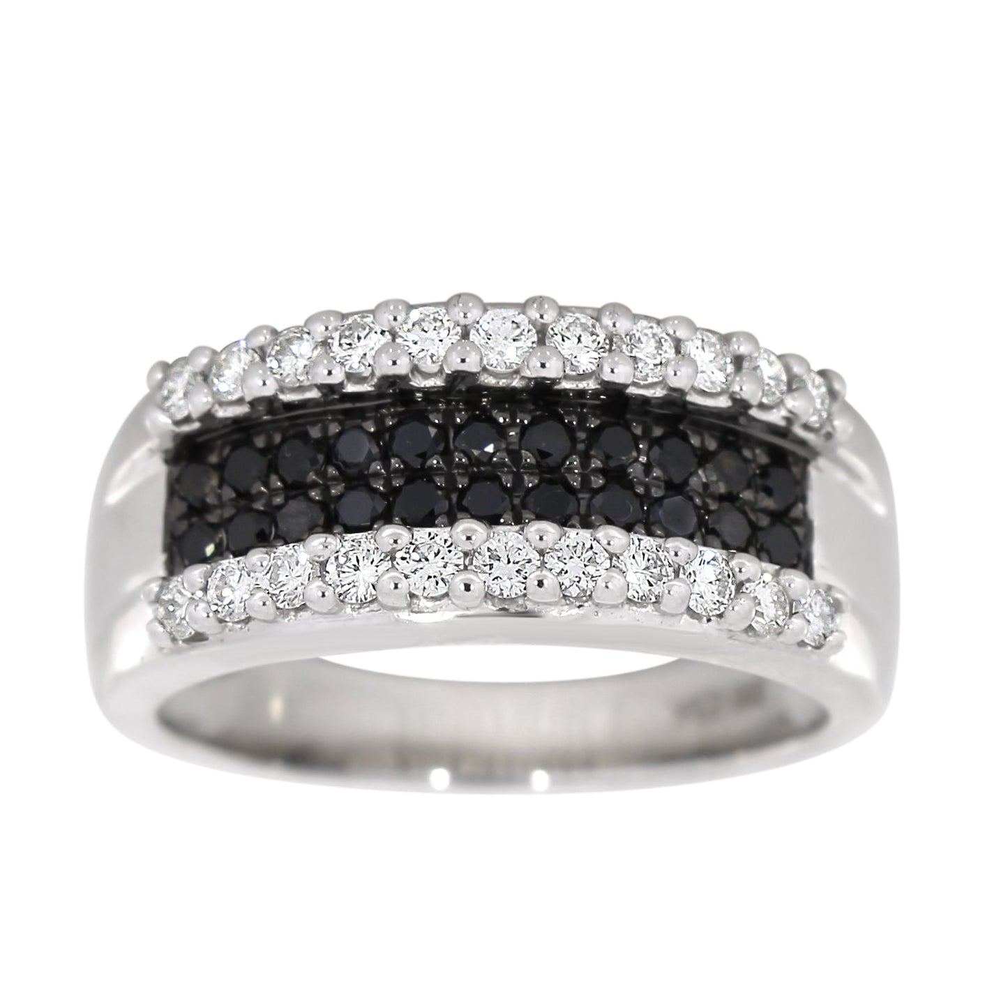 Diamantring i hvitt gull med svarte diamanter, 0.45CT TWSI + 0.60ct BD