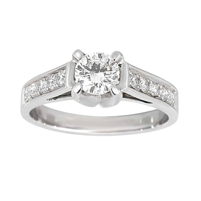 Diamantring i hvitt gull 0,80ct TWSI - Diamanthuset