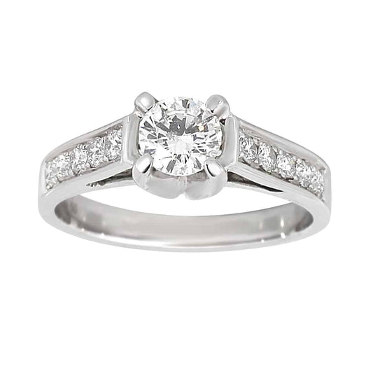 Diamantring i hvitt gull 0,80ct TWSI - Diamanthuset