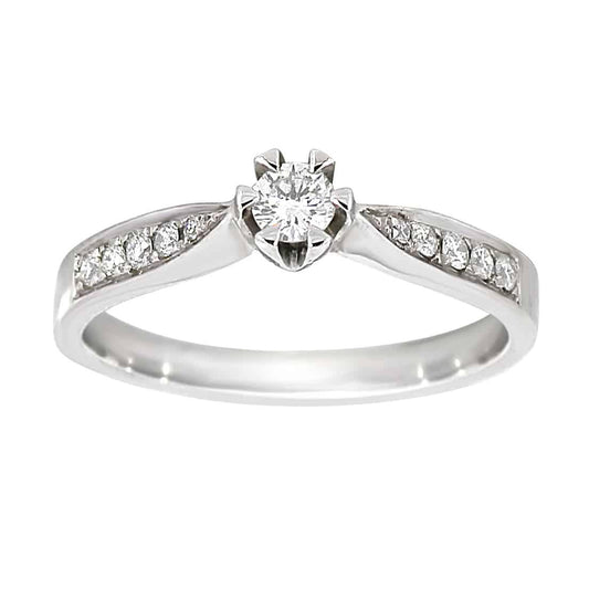 Diamantring i hvitt gull 0,28ct TWSI - Diamanthuset