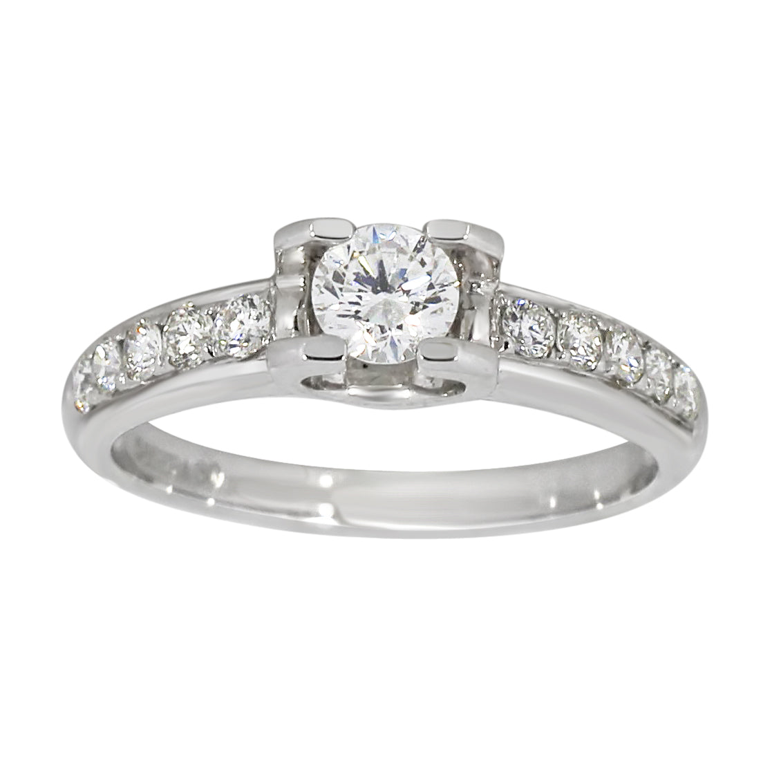 Carola Diamantring i Hvitt Gull (585) med Tot. 0.60ct TWSI Diamanter