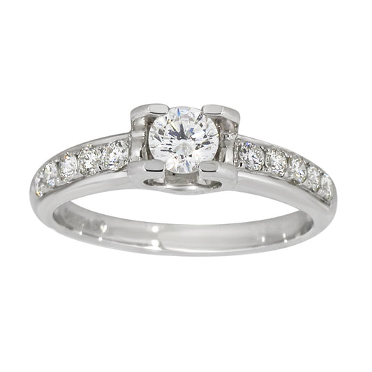 Carola Diamantring i Hvitt Gull (585) med Tot. 0.60ct TWSI Diamanter