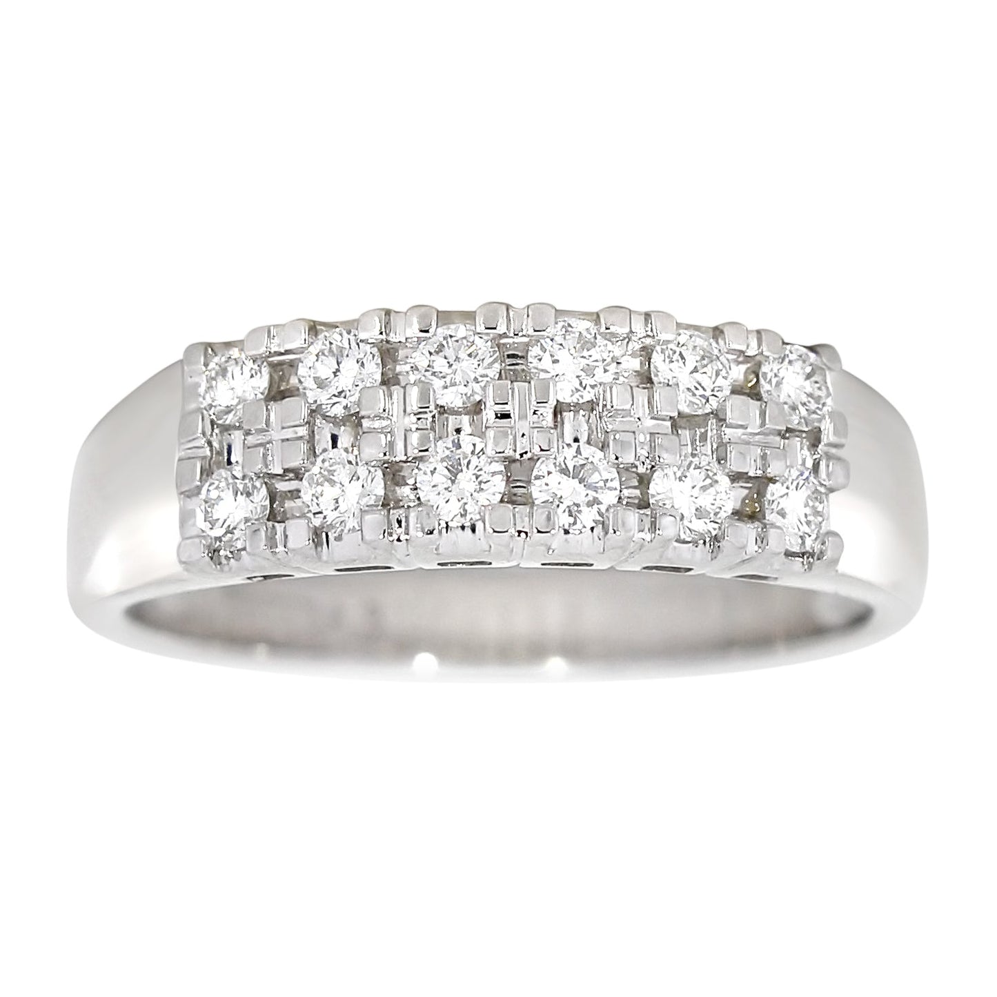 Rekkering med Diamanter i hvitt gull, 0.48ct TW/SI