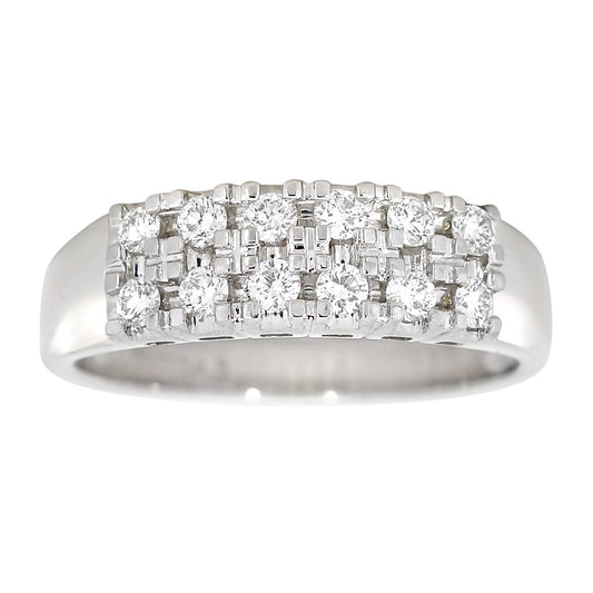 Rekkering med Diamanter i hvitt gull, 0.48ct TW/SI