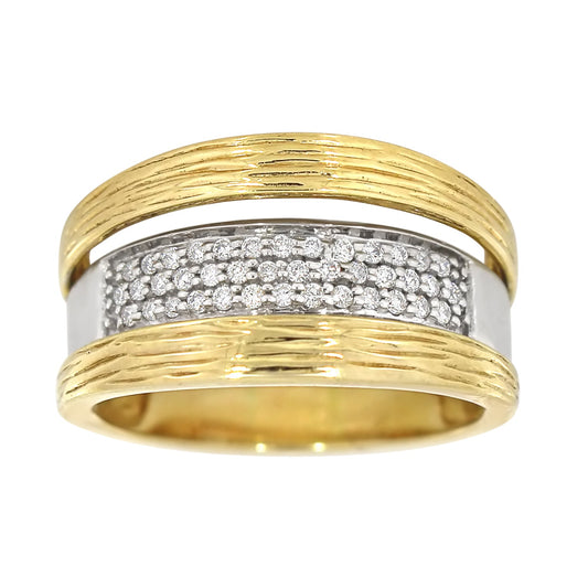 Diamantring i Hvitt/Gult Gull, 0.25CT TWSI