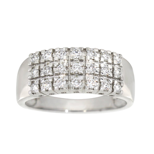 Rekkering med Diamanter i hvitt gull, 0.50ct TW/S